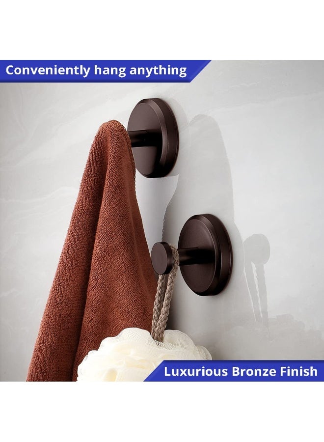 Bathroom Hook With Suction Cup Holder Removable Shower And Kitchen Bronze Hooks Hanger For Towel Bath Robe Coat Loofah 2 Pack - Image 2
