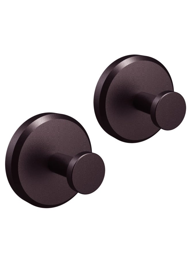 Bathroom Hook With Suction Cup Holder Removable Shower And Kitchen Bronze Hooks Hanger For Towel Bath Robe Coat Loofah 2 Pack - Image 1
