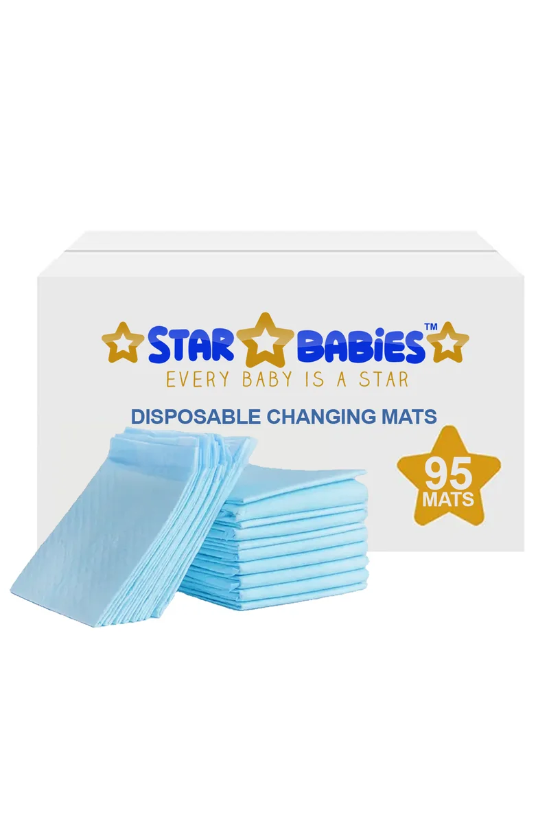 ستار بيبيز Star Babies Disposable Changing Mats Large Blue - Pack of 95