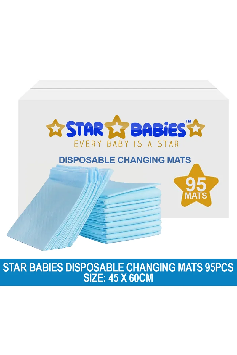 ستار بيبيز Star Babies Disposable Changing Mats Large Blue - Pack of 95