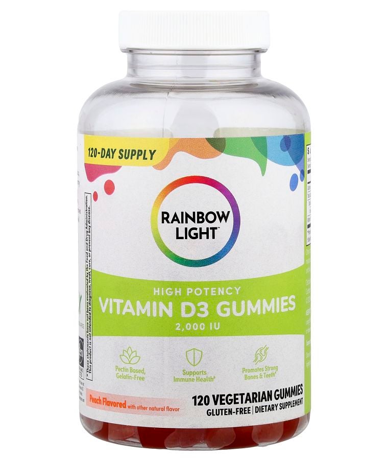 Vitamin D3 Gummies High Potency Peach 2000 IU 120 Vegetarian Gummies