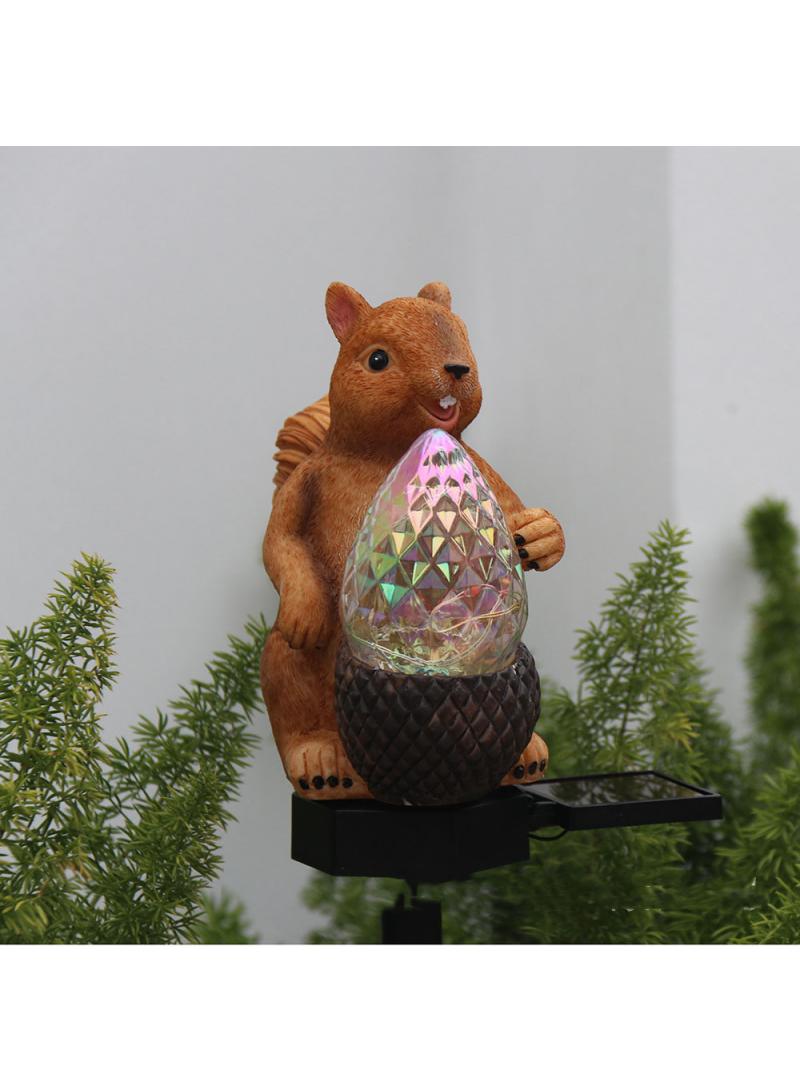 Generic 2 Pieces Crystal Squirrel Model Solar LED Lights Effect Garden Light Auto On OR Off Dust To Dawn Outdoor Waterproof Landscape Decoration Solar Powered Security Torch Light  - Image 4