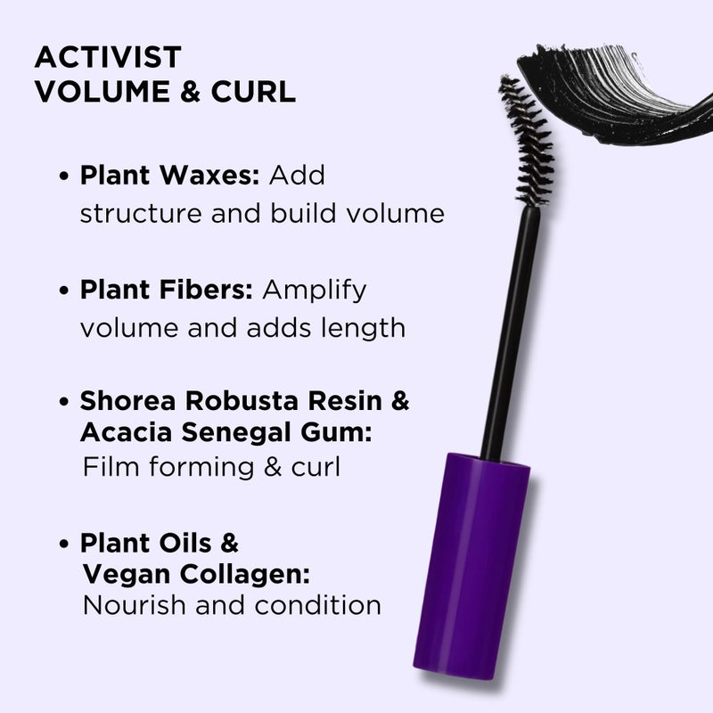 Pacifica Beauty | Activist Curling Mascara | Black | Volume and Length | Vegan Brush | Glass Tube | Clean Eye Makeup | Plant-Fibers | Microplastic + Nylon 6 Free | Vegan, Talc-Free, Cruelty-Free - Image 5