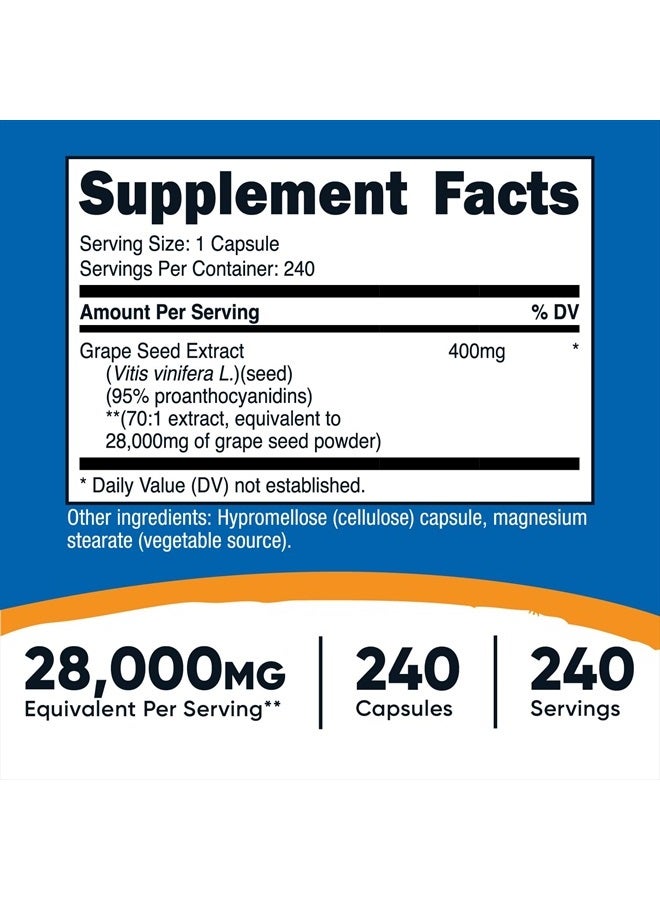 Nutricost Grape Seed Extract 28,000mg, 240 Capsule - Image 2