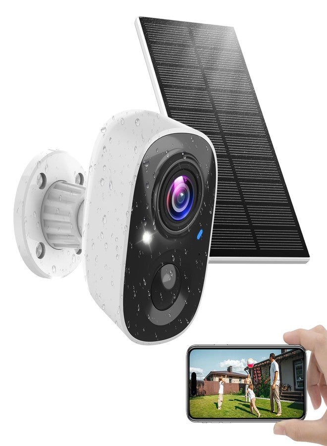 كاميرا ماكسي فيز الشمسية اللاسلكية الخارجية، كاميرا أمان واي فاي بتردد 2.4 جيجاهرتز مع خاصية كشف الحركة بالذكاء الاصطناعي، كاميرات أمان منزلية مع رؤية ليلية ملونة بدقة 2K، اتصال ثنائي الاتجاه، مقاومة للماء والغبار بمعيار IP66، تخزين سحابي/بطاقة SD - Image 1