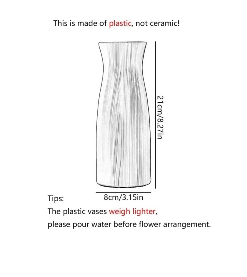 VRB DecTM 1Pcs Knotted Plastic Ceramic Vase, Flower Vase, Pampas Grass Vase,Vase for Flower,Vase for Plants,Vase Home Decor Centrepiece Decor for Home, Office,Living Room Decor Aesthetic (White Color) - Image 4