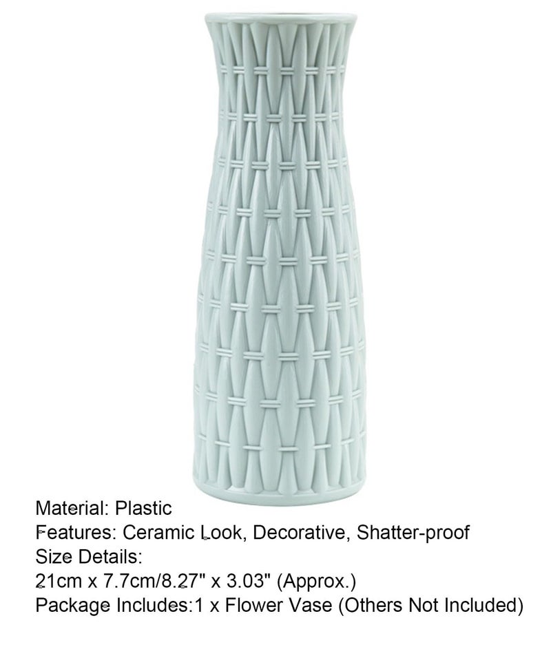 VRB DecTM 1Pcs Knotted Plastic Ceramic Vase, Flower Vase, Pampas Grass Vase,Vase for Flower,Vase for Plants,Vase Home Decor Centrepiece Decor for Home, Office,Living Room Decor Aesthetic (White Color) - Image 3