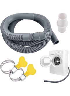 erorex Washing Machine Drain Hose U Bend Holder And 2 Hose Clamps Universal Drain Hose Extension Pipe Kit With 1 Extension Adapter 2M Portable Washing Machine Hoses For Drum Washing Machine  - Image 1