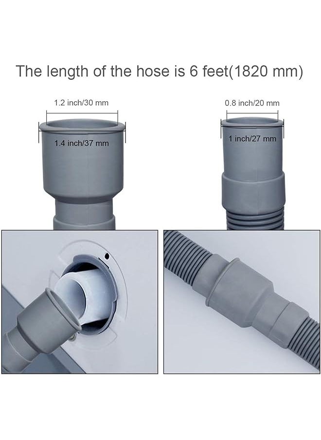erorex - Washing Machine Drain Hose U Bend Holder And 2 Hose Clamps Universal Drain Hose Extension Pipe Kit With 1 Extension Adapter 2M Portable Washing Machine Hoses For Drum Washing Machine - Image 1