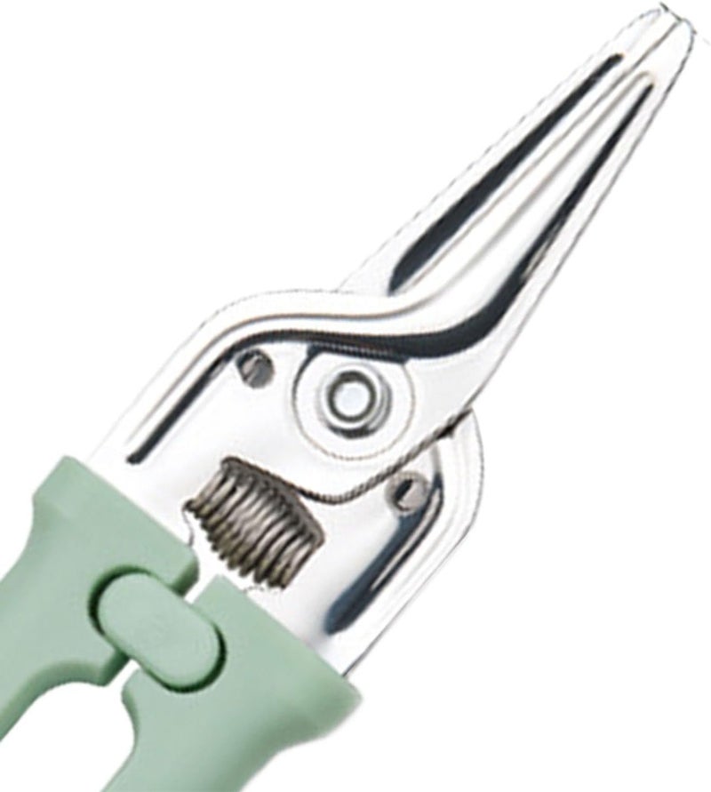 Poultry Shears Stainless Steel Kitchen Scissors Meat Scissors Food Scissors Rounded Corner Anti-Slip Handle Suitable for Home Cooking Gift, Green - Image 2