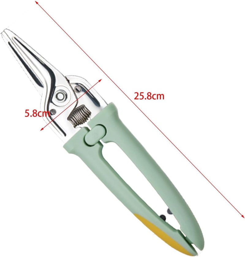 Poultry Shears Stainless Steel Kitchen Scissors Meat Scissors Food Scissors Rounded Corner Anti-Slip Handle Suitable for Home Cooking Gift, Green - Image 3