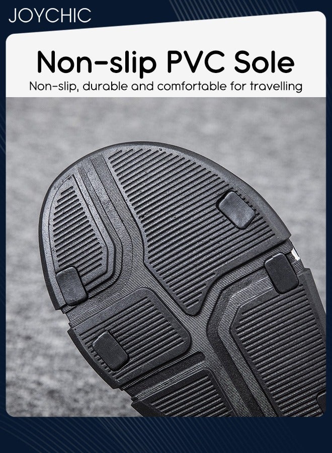 Joychic حذاء مسطح عصري للرجال للخارجية، مقاوم للماء، مضاد للانزلاق، مفتوح الأصابع، قابل للتنفس، صندل شاطئ صيفي أسود - Image 2