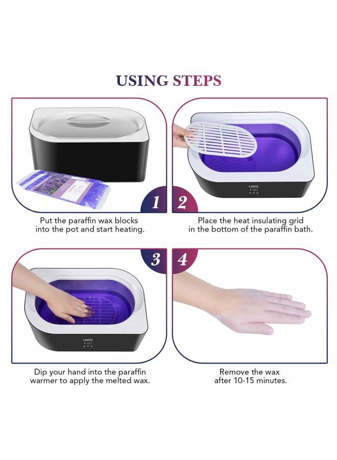 KARITE آلة شمع البارافين لليدين والقدمين - حمام شمع البارافين من كاريتي 4000 مل مجموعة ترطيب شمع البارافين مع خاصية التوقيت التلقائي والحفاظ على الحرارة آلة شمع البارافين لليدين - Image 5