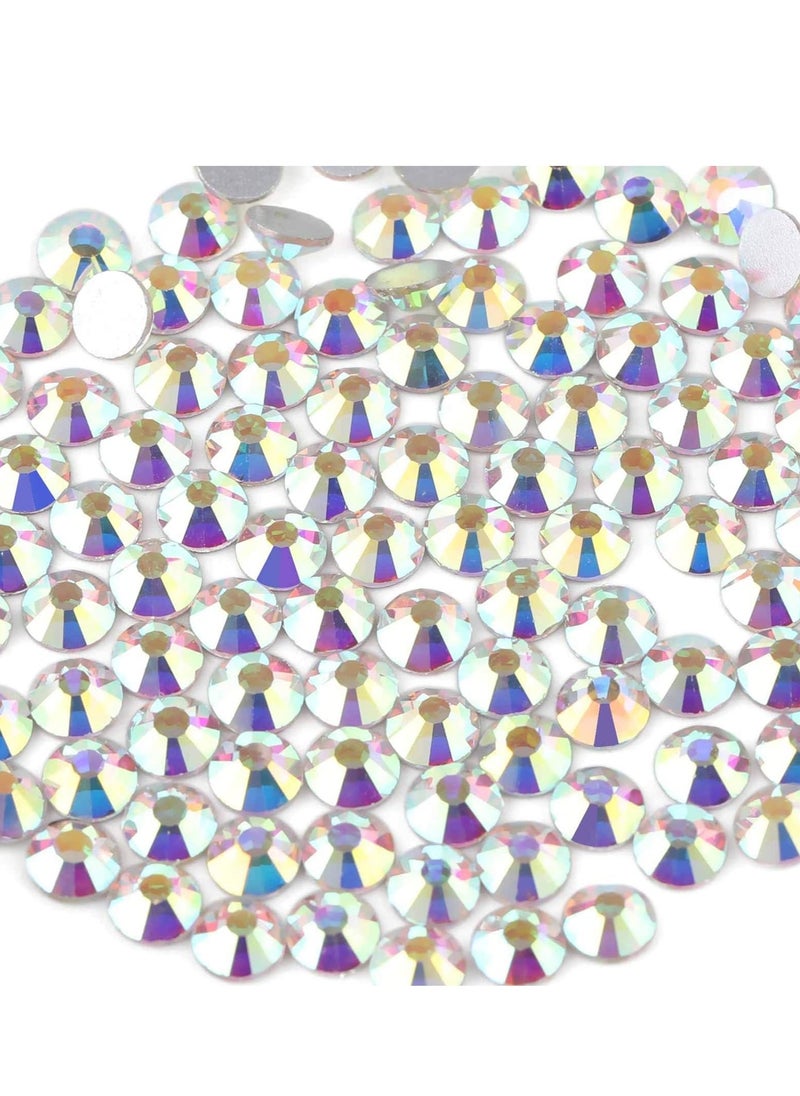 BEADSLAND beadsland Flat Back Crystal Rhinestones Round Gems for Nail Art and Craft Glue Fix, CrystalAB (4.6-4.8mm) SS20/1440pcs  - Image 1