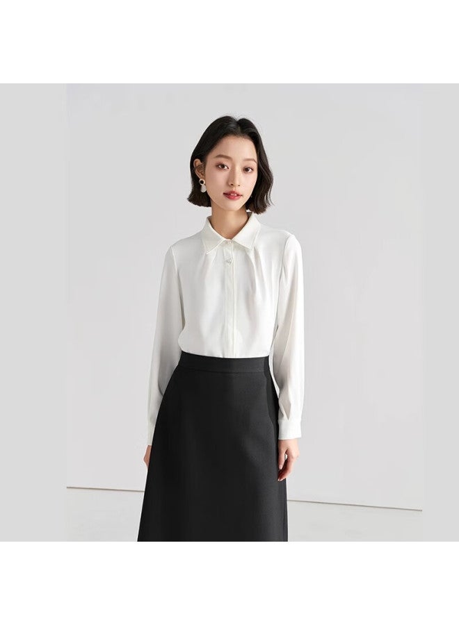 Lady Bird Miss Bird White Shirt Women's Spring And Summer Professional Shoulder Commuting Top Small Stature Temperament Teaching Attire Formal Shirt - Image 3