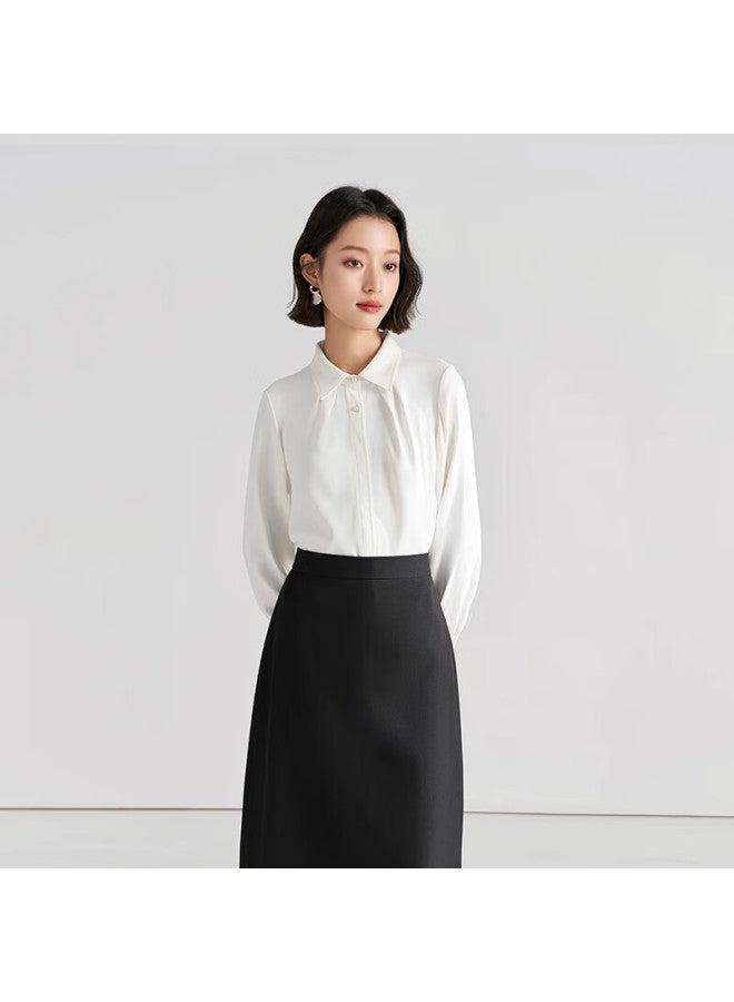 Lady Bird Miss Bird White Shirt Women's Spring And Summer Professional Shoulder Commuting Top Small Stature Temperament Teaching Attire Formal Shirt - Image 4