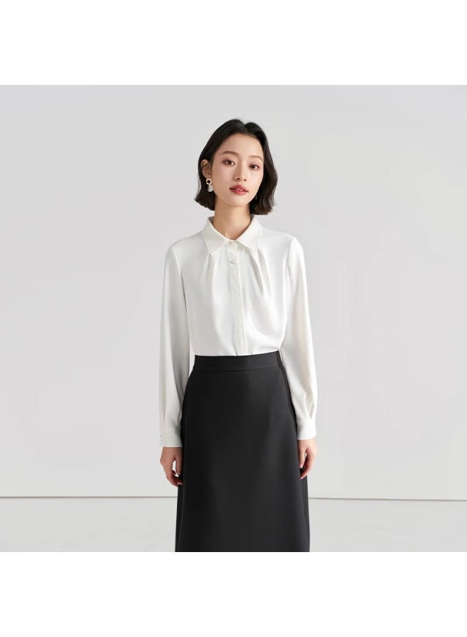 Lady Bird Miss Bird White Shirt Women's Spring And Summer Professional Shoulder Commuting Top Small Stature Temperament Teaching Attire Formal Shirt - Image 1