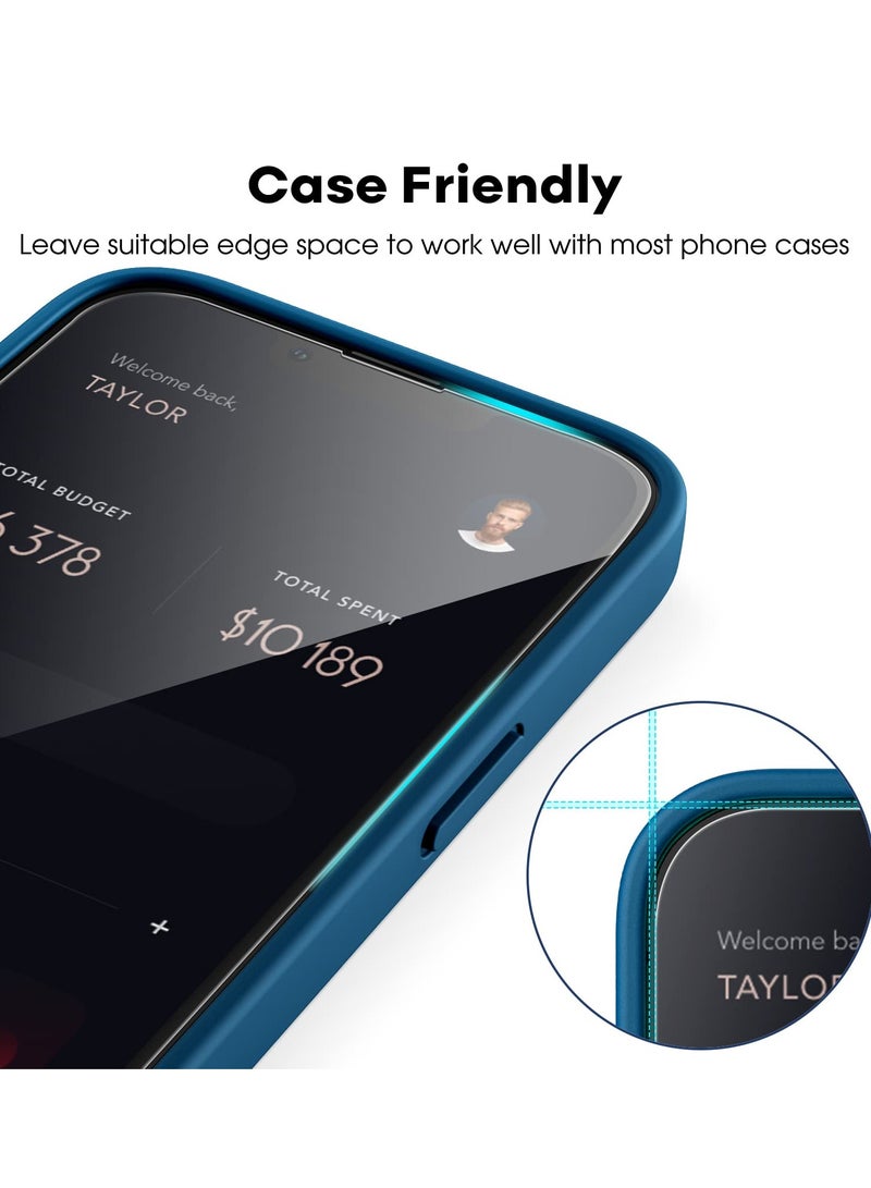 JETech Full Coverage Screen Protector for iPhone 13 and13 Pro 6.1 Inch Tempered Glass Film with Easy Installation Tool Case Friendly HD Clear 3 Pack - Image 4