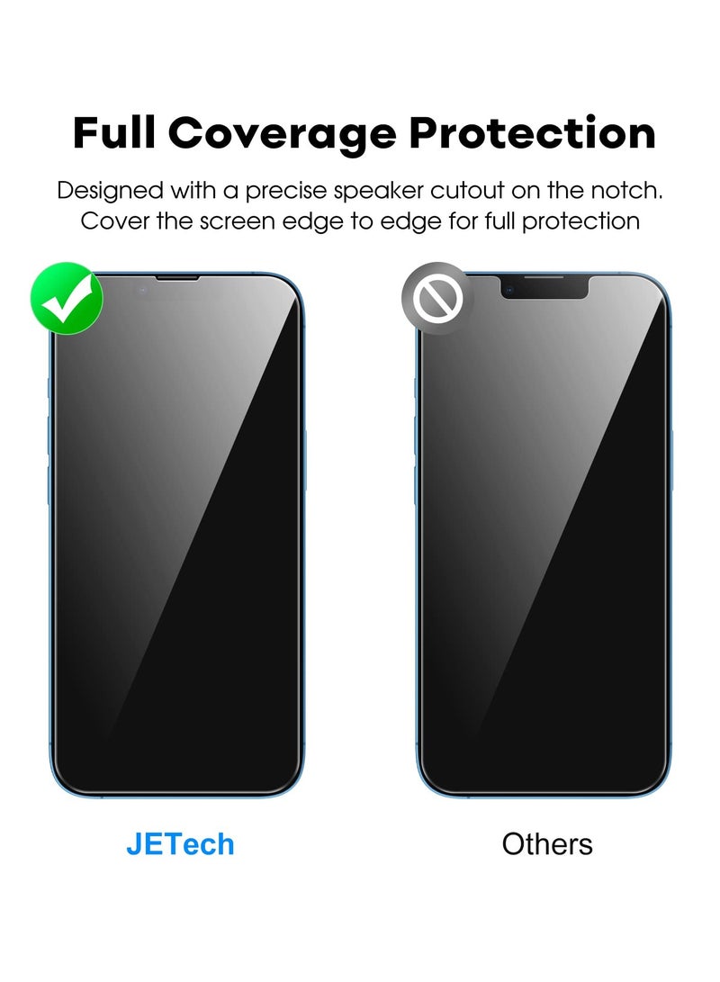 JETech Full Coverage Screen Protector for iPhone 13 and13 Pro 6.1 Inch Tempered Glass Film with Easy Installation Tool Case Friendly HD Clear 3 Pack - Image 3