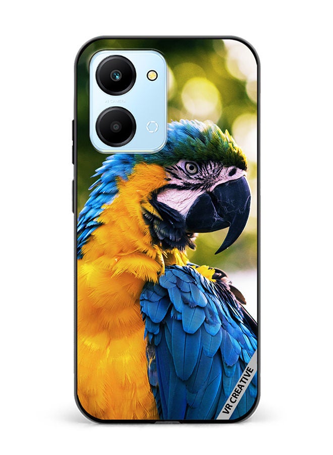 VR CREATIVE Protective Case Cover For Honor Play7T Yellow Blue Parrot Design Multicolour - Image 1