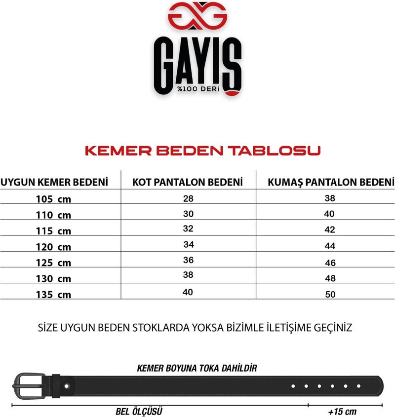 Gayış Gayish Special Boxed | Premium %1oo Leather | 4cm Width Men's Jeans-Fabric Trouser Belt | Soft Italian Leather Belt  - Image 2