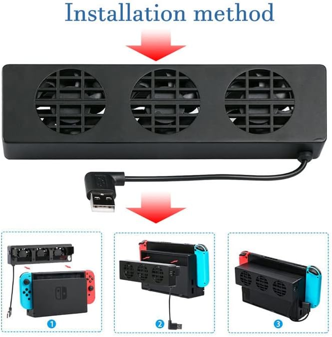 Bewinner USB Cooling Fan Base Stand Dock for Game Console - 3 Fans Cooler Holder Bracket, External Cooling - Image 5