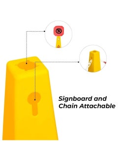 Scrolls No Parking Cone | Yellow No Parking Sign with 4 Sides View | Easily Noticable No Parking Square Signboard 68x28x28 cm  - Image 4