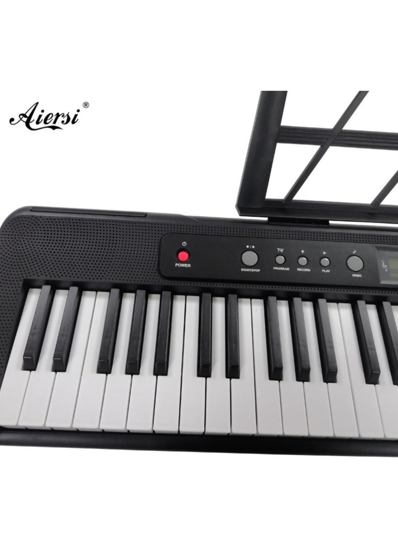AIERSI Aiersi A828 Touch Response 61 Keys Beginner Keyboard Built In Lesson Functional Electronic Keyboard Model: A828 Black  - Image 4