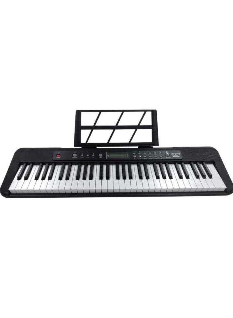 AIERSI Aiersi A828 Touch Response 61 Keys Beginner Keyboard Built In Lesson Functional Electronic Keyboard Model: A828 Black  - Image 1