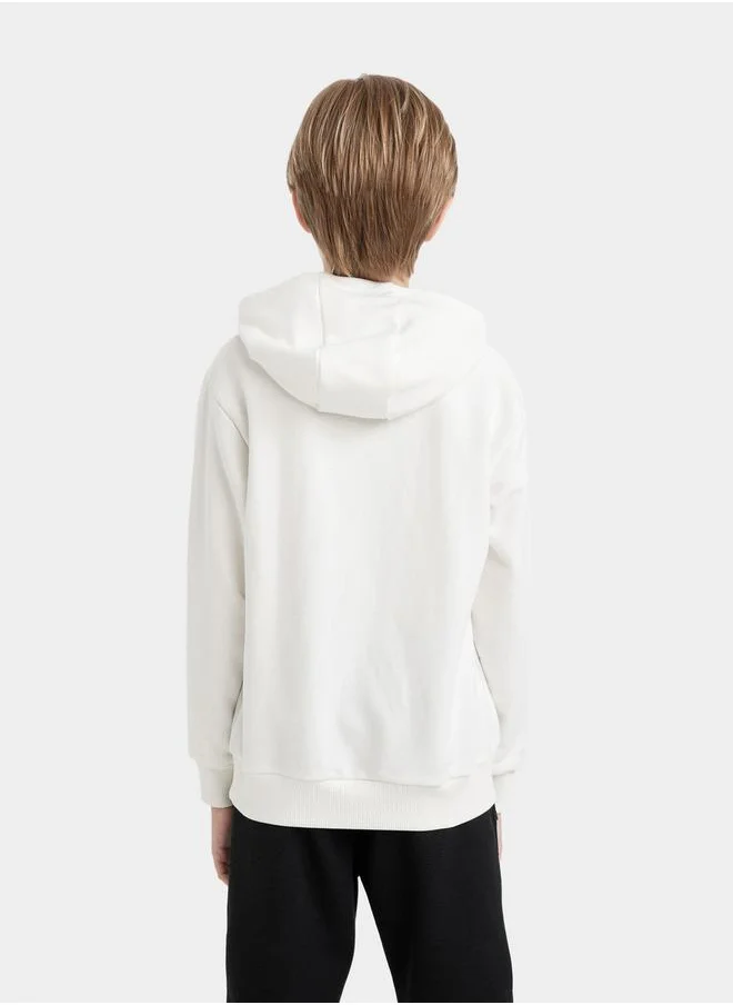 DeFacto Regular Fit Graphic Print Hooded Sweatshirt by Styli