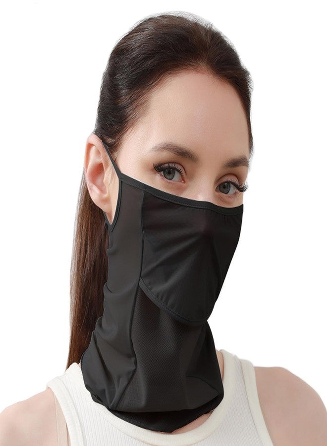 M-YOUNG Neck Gaiter Face Mask with UV Protection Face Cover for Sun Protective Balaclava Bandana for Women, Golf Mask, Black, One size - Image 1