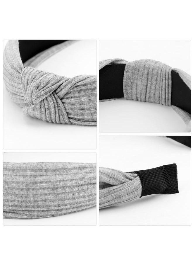 DRESHOW 8 Pack Knotted Headbands for Women Wide Turban Headband Yoga Exercise Ribbing Hair Hoop Hair Bands Accessories  - Image 5