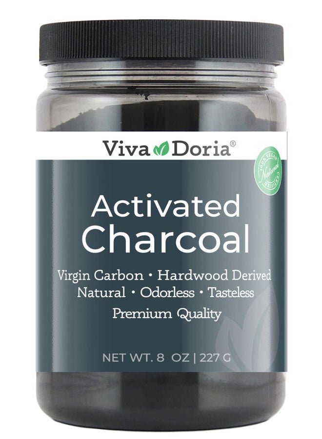 Viva Doria Virgin Activated Charcoal Powder, Hardwood Derived, Food Grade, 8 Oz - Image 1