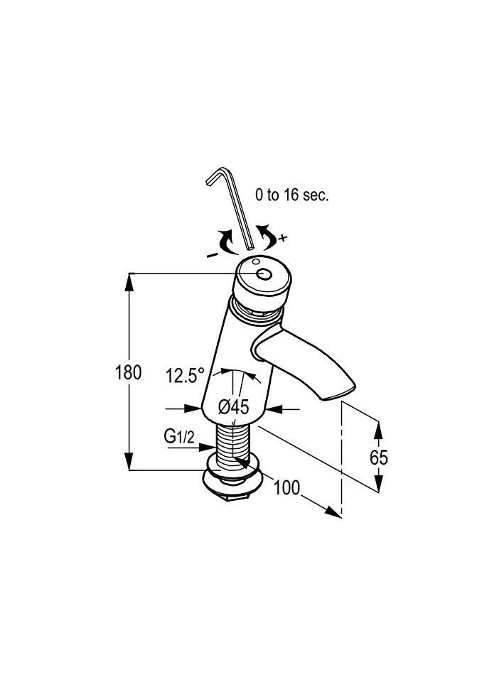 KLUDI RAK Self-Closing Push Tap DN15 - Chrome Finish, Model RAK50001 - Image 3