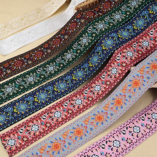 AIETSYEI Boho Jacquard Ribbon Floral Ribbon Gold Embroidery Jacquard Trim for Sewing, Handmade Bag, Clothing Decoration AIETSYEI - Image 5