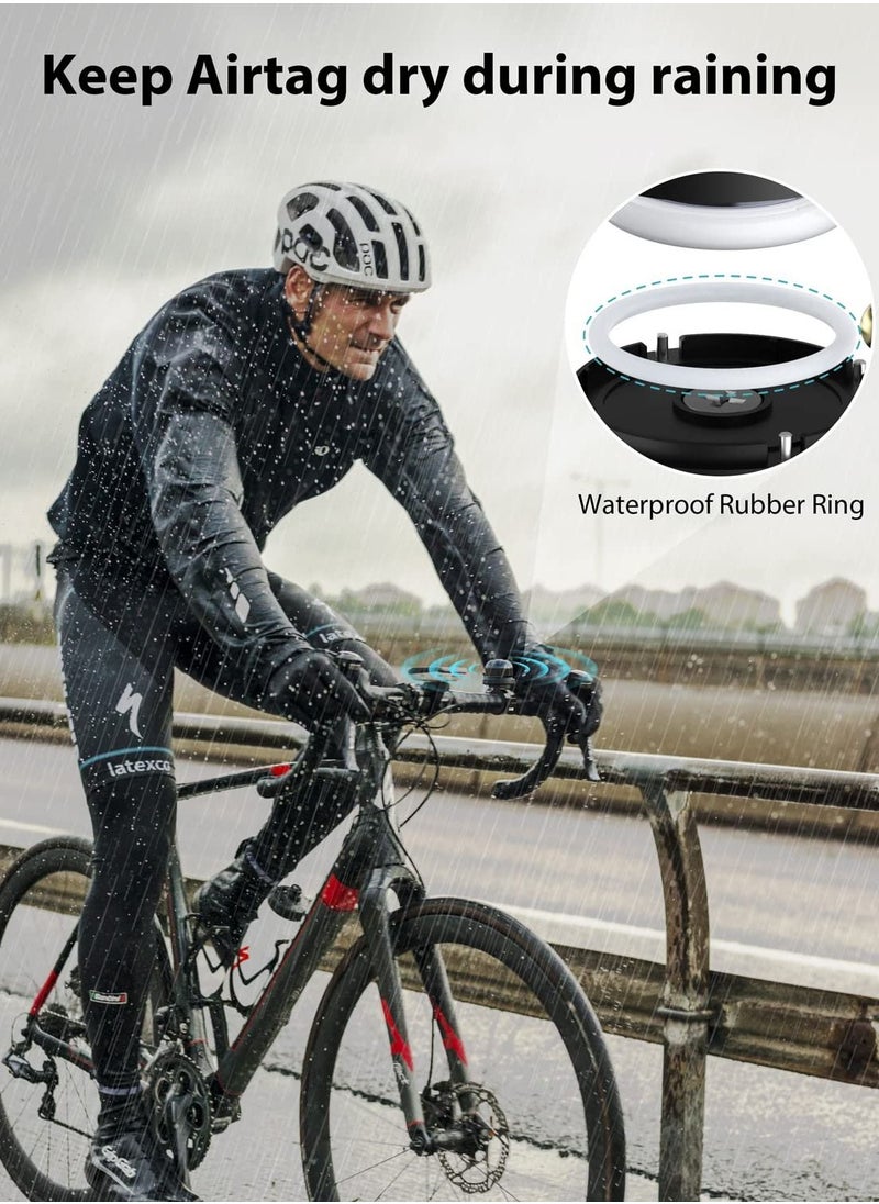 Y&D - Bicycle Bell for Apple AirTag, Bike Mount with AirTag GPS Tracker Waterproof Classic Brass Holder Hides Air Tag Under Anti-Theft (Fits 0.87 to 1 Inch Handlebars, Black) - Image 1