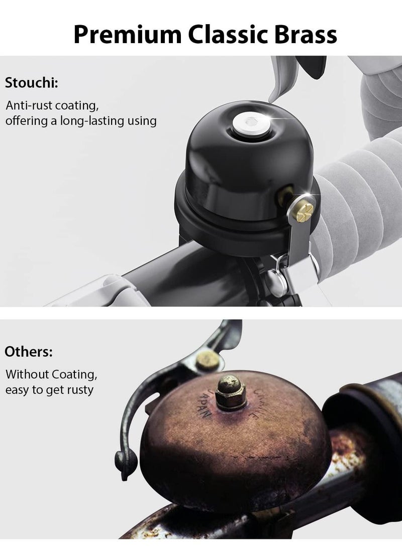 Y&D - Bicycle Bell for Apple AirTag, Bike Mount with AirTag GPS Tracker Waterproof Classic Brass Holder Hides Air Tag Under Anti-Theft (Fits 0.87 to 1 Inch Handlebars, Black) - Image 1