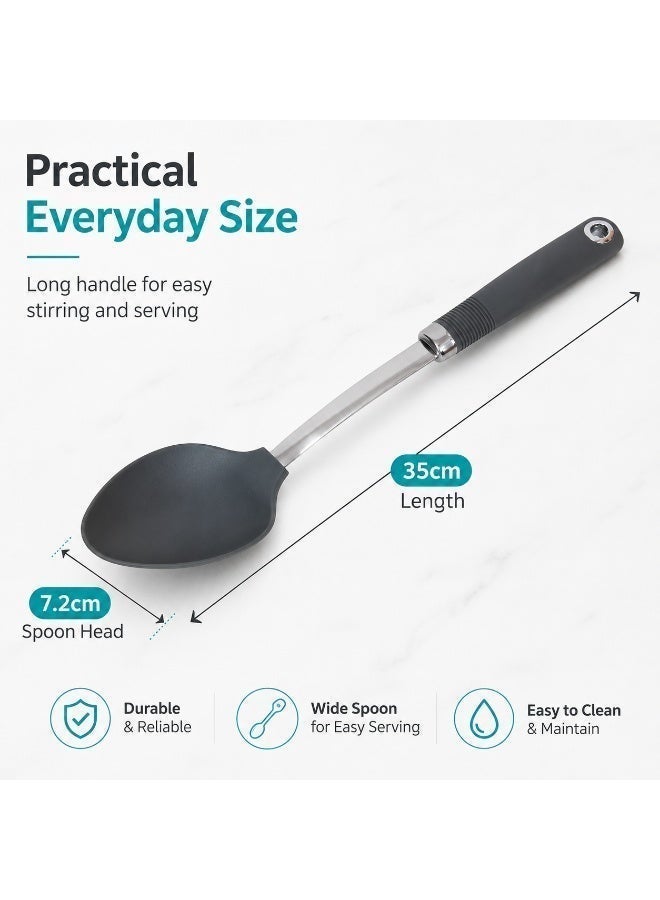 Fresh Choice Cooking Spoon Nylon 203C Heat Resistant Soft Grip Dishwasher Safe Non Stick Friendly Kitchen Spoon - Image 2