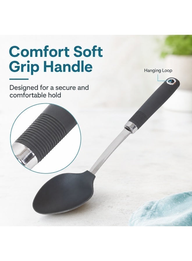 Fresh Choice Cooking Spoon Nylon 203C Heat Resistant Soft Grip Dishwasher Safe Non Stick Friendly Kitchen Spoon - Image 4