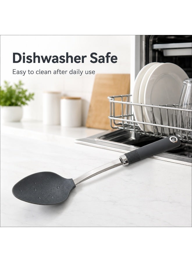 Fresh Choice Cooking Spoon Nylon 203C Heat Resistant Soft Grip Dishwasher Safe Non Stick Friendly Kitchen Spoon - Image 3