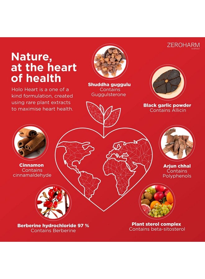 ZEROHARM Holo Heart tablets|Plant-based|Men & women Heart health supplements|Prevents coronary artery disease|Manages lipid profile|Prevents blockages - 1 count, 60 capsules - Image 5