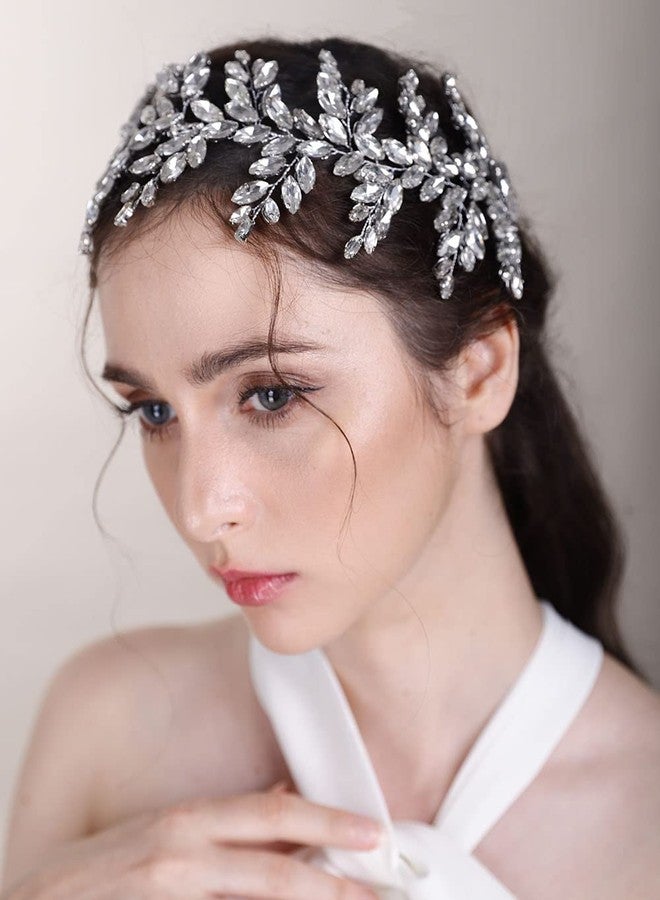 Chargances Bride Wedding Rhinestone Hair Vine Bridal Gold Crystal Headband Wedding Long Headpiece Prom Hair Accessories for Women and Girls (Gold) - Image 1