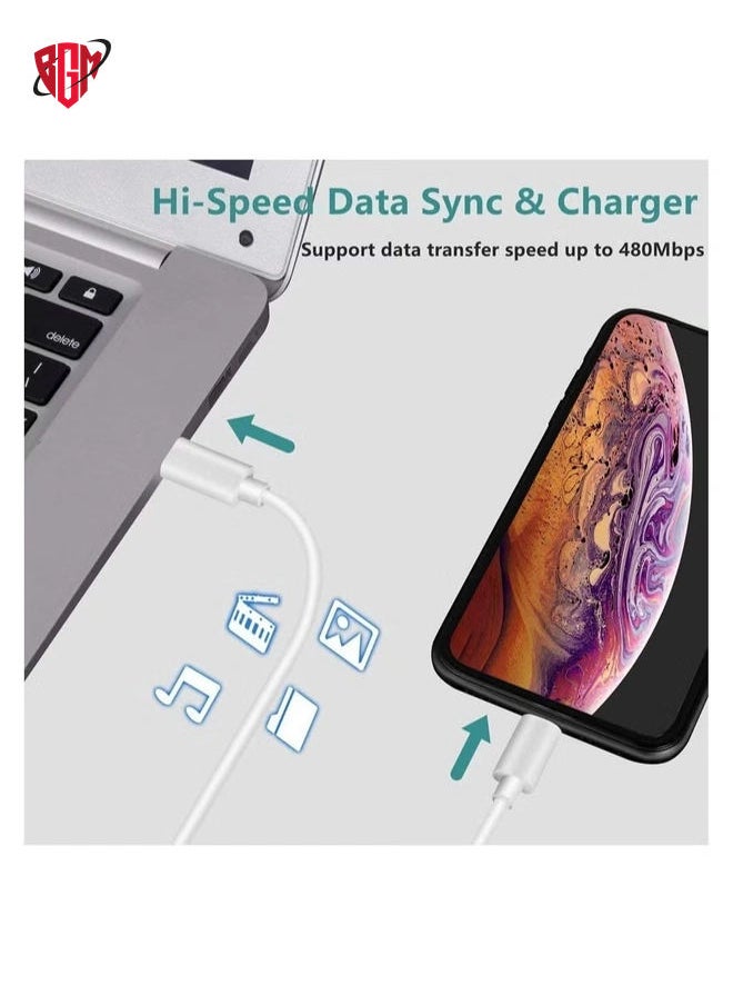 BGM - Lightning Cable Fast Charging and Hi-Speed Syncing Cord Compatible with Apple iPhone X/XS/XR/XS MAX/8/8 Plus/iPad White - Image 1