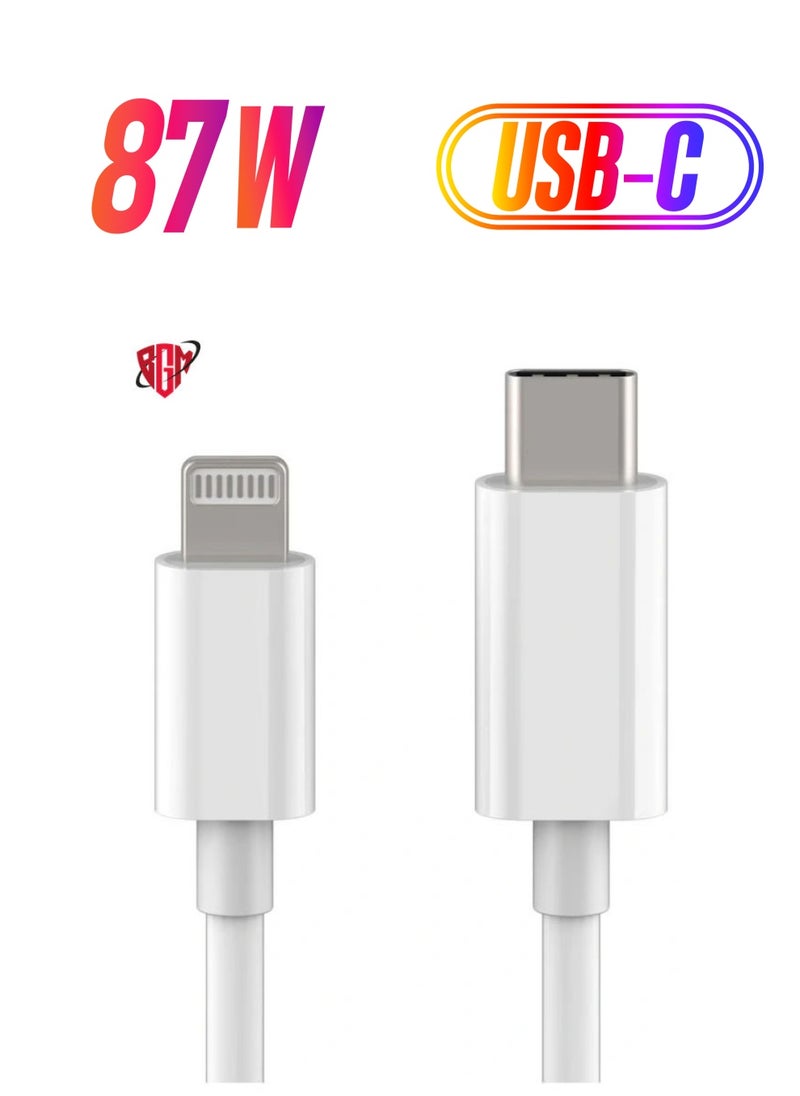 BGM - Lightning Cable Fast Charging and Hi-Speed Syncing Cord Compatible with Apple iPhone X/XS/XR/XS MAX/8/8 Plus/iPad White - Image 1