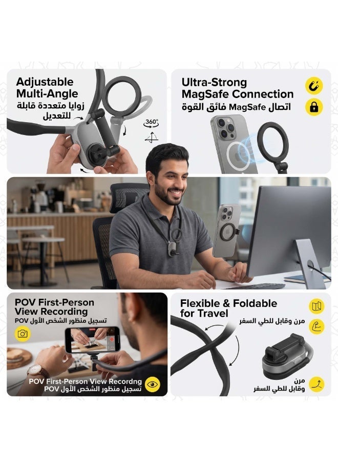 Furtey Magnetic Neck Mount for Phones – Hands-Free First-Person View Holder for Live Streaming, Cycling & Vlogging - Image 4