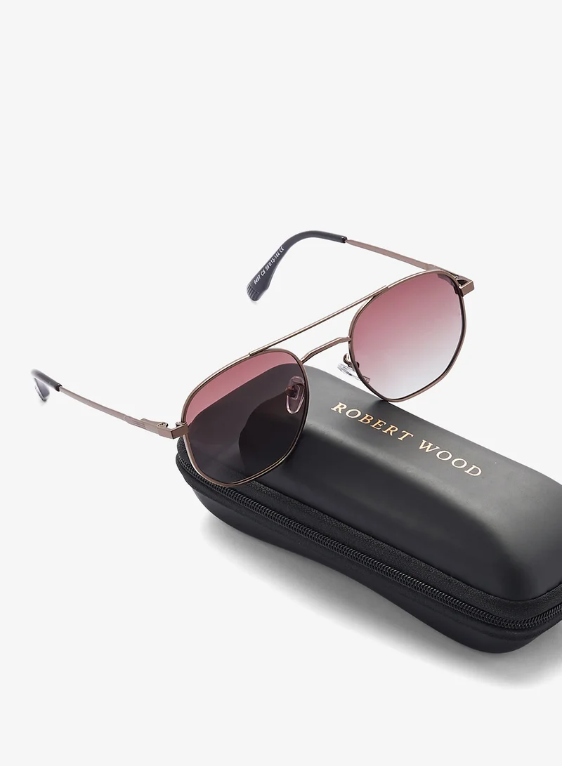 روبرت وود Polarized Lens Square Aviator Sunglasses