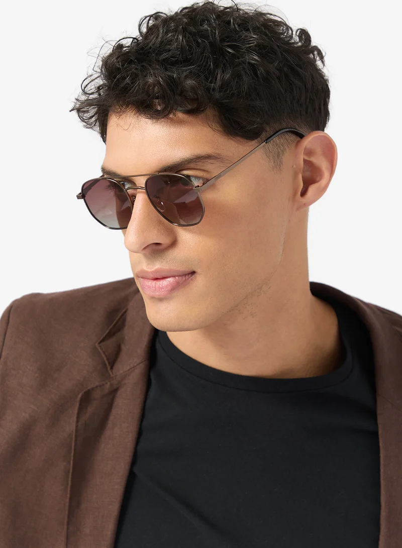 Robert Wood Polarized Lens Square Aviator Sunglasses