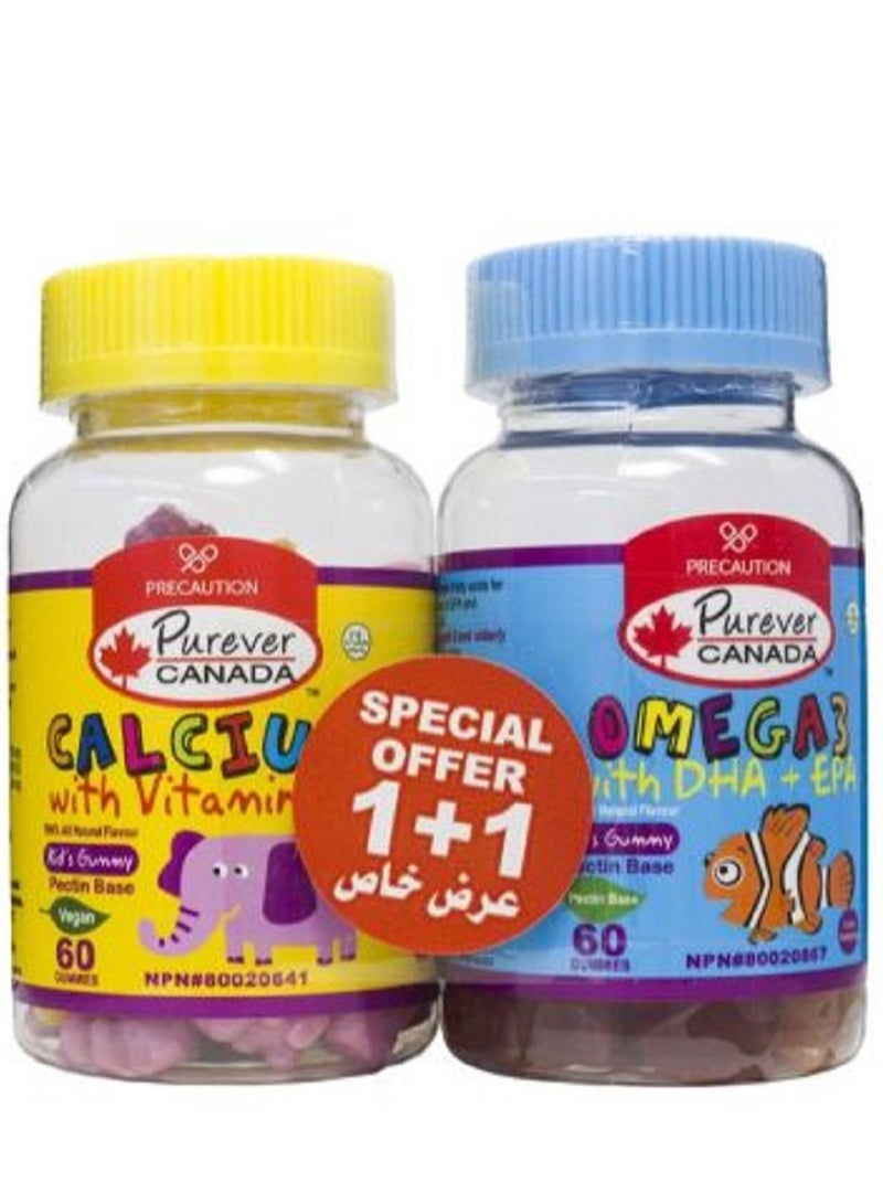 Purever CANADA Pack of 2 omega 3 + calcium 1+1 - Image 1