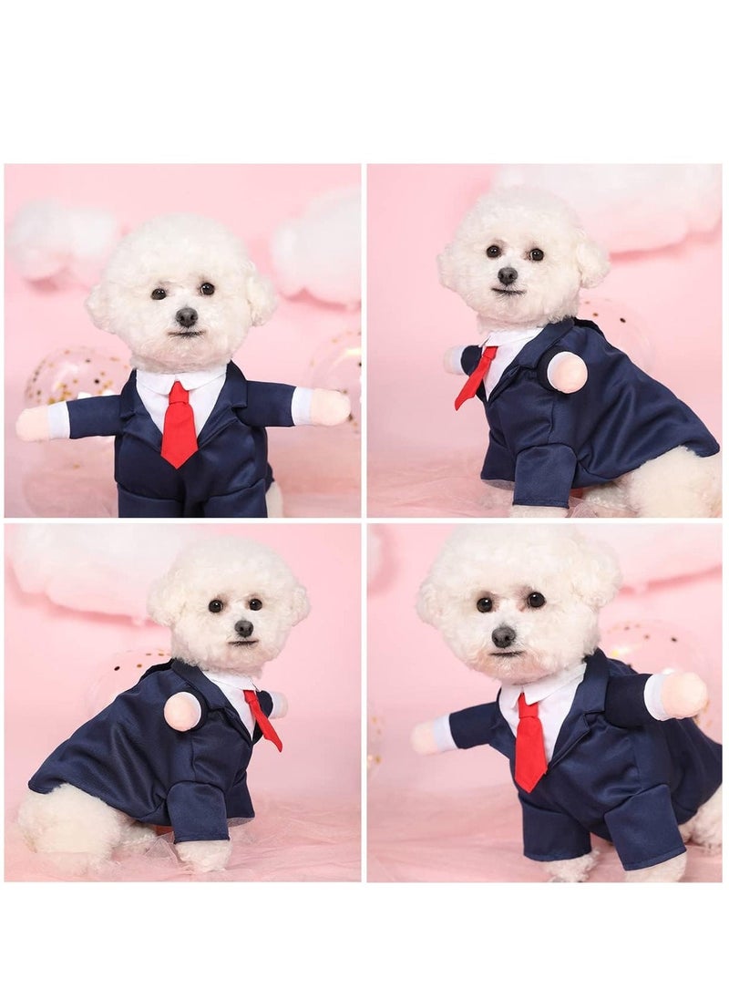 Dog Tuxedo Pet Clothes Puppy Shirt with Red Necktie Dog Formal Suit Party Costume Prince Wedding Attire  Dog Halloween Birthday  Costumes  Dog Outfit for Small Medium Dogs Cats - Image 4