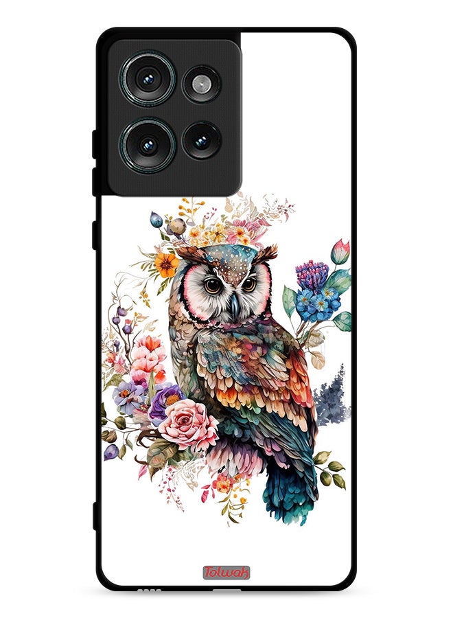 Tolwak Motorola Edge 50 Protective Case Cover Owl Abstract Art - Image 1
